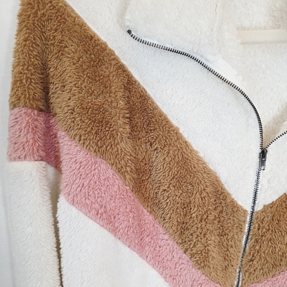 Andree By Unit Half Zip Oversized Colorblock Women's Fleece Sweater Size S - Picture 5 of 7